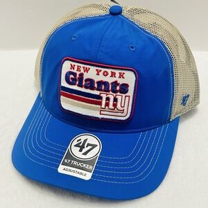 '47 Brand New York Giants Campscape Trucker Hat Cap Adjustable Snap Blue NFL